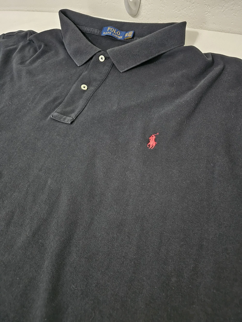 Polo Ralph Lauren Classic Fit Polo Shirt Black  Pony Logo Red Men's 5XB Big